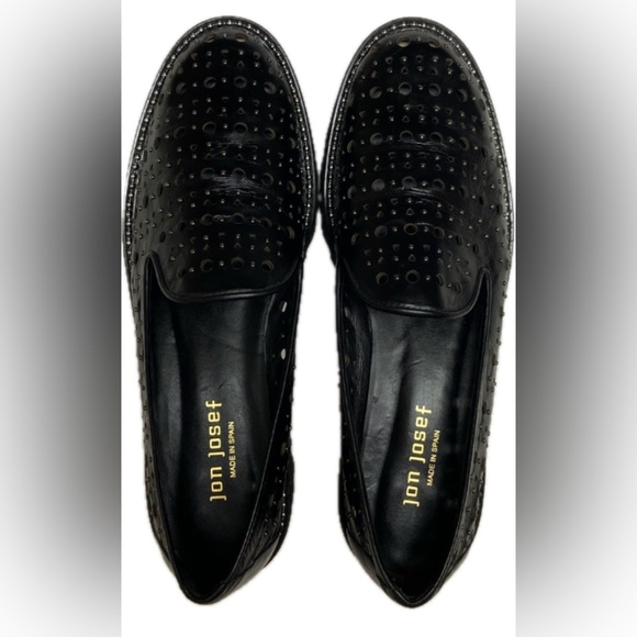 Jon Josef Black Studded Loafers - Picture 6 of 9
